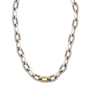 DAVID YURMAN 18K 750 YELLOW GOLD & STERLING SILVER 925 MADISON® CHAIN NECKLACE